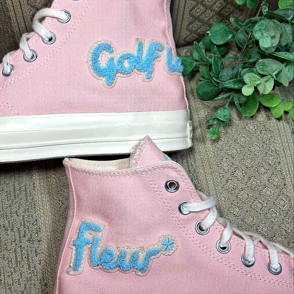 Converse X Golf Le Fleur 70 Chenille Almond Blossom Chuck Taylor Hi Top - Picture 2 of 16